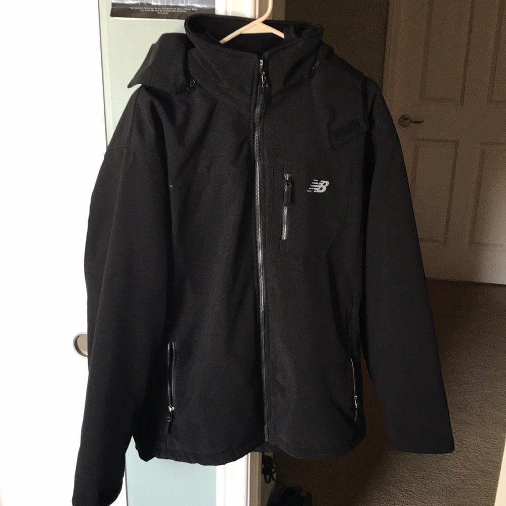 Two in one new balance hoodie black jacket size Medium